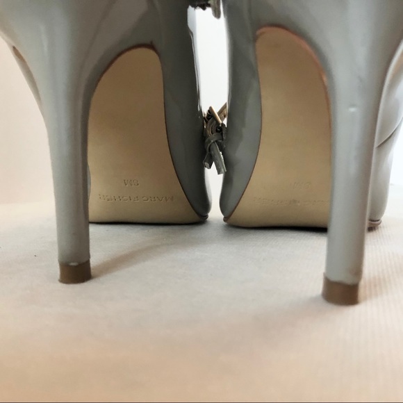 Marc Fisher light gray patent leather heels - Picture 4 of 8